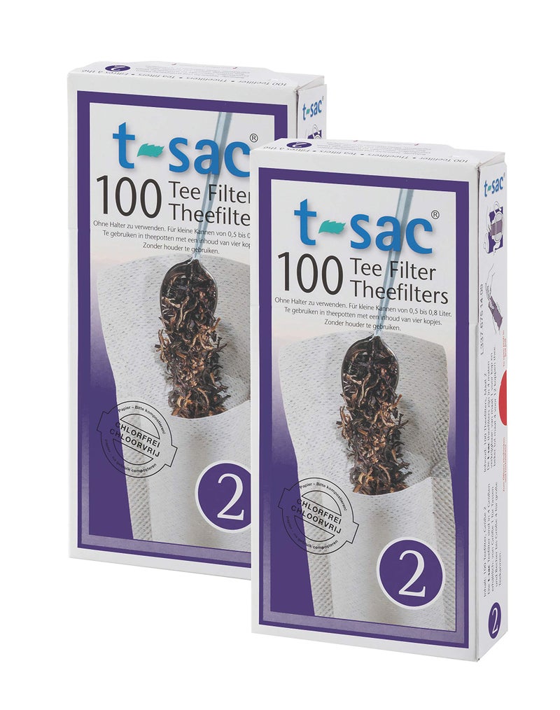 T-Sac Tea Filter Bags  Disposable Tea Infuser  Number 2-Size  2 to 4-Cup Capacity  Set of 200 White - Image 1